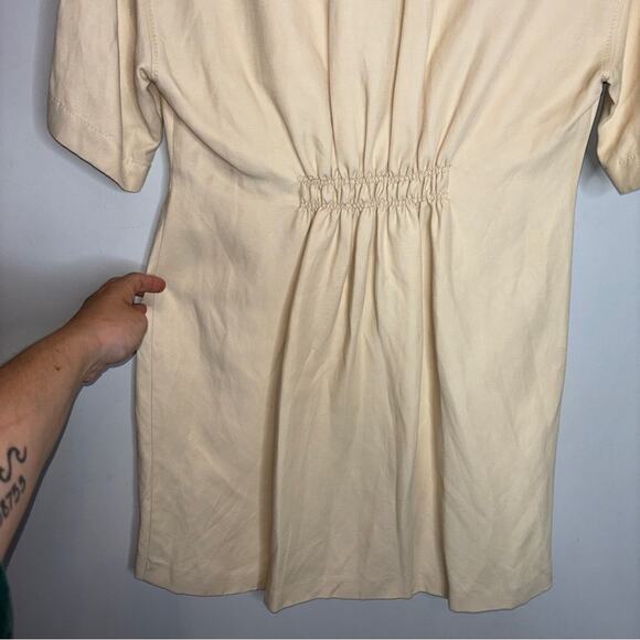 Sandro Elba Draped Twill Linen Mini Dress - Picture 7 of 9